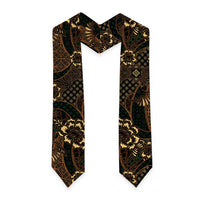 Indonesian Batik Pattern Vintage Brown Graduation Stole LT01 - Polynesian Pride