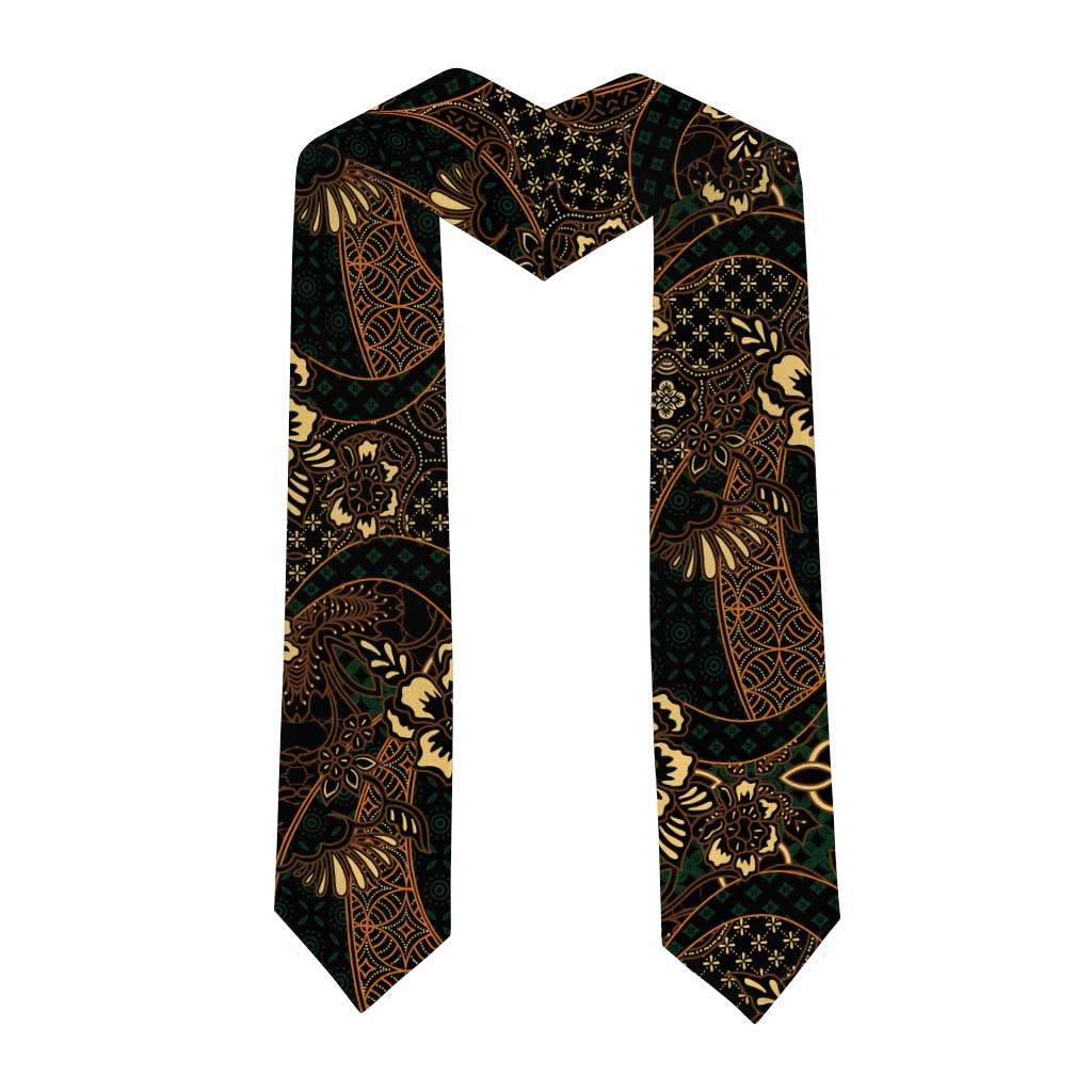 Indonesian Batik Pattern Vintage Brown Graduation Stole LT01 - Polynesian Pride