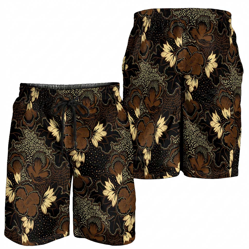 Javanese Batik Semen Shorts for Men Indonesian Traditional Pattern LT01 - Polynesian Pride