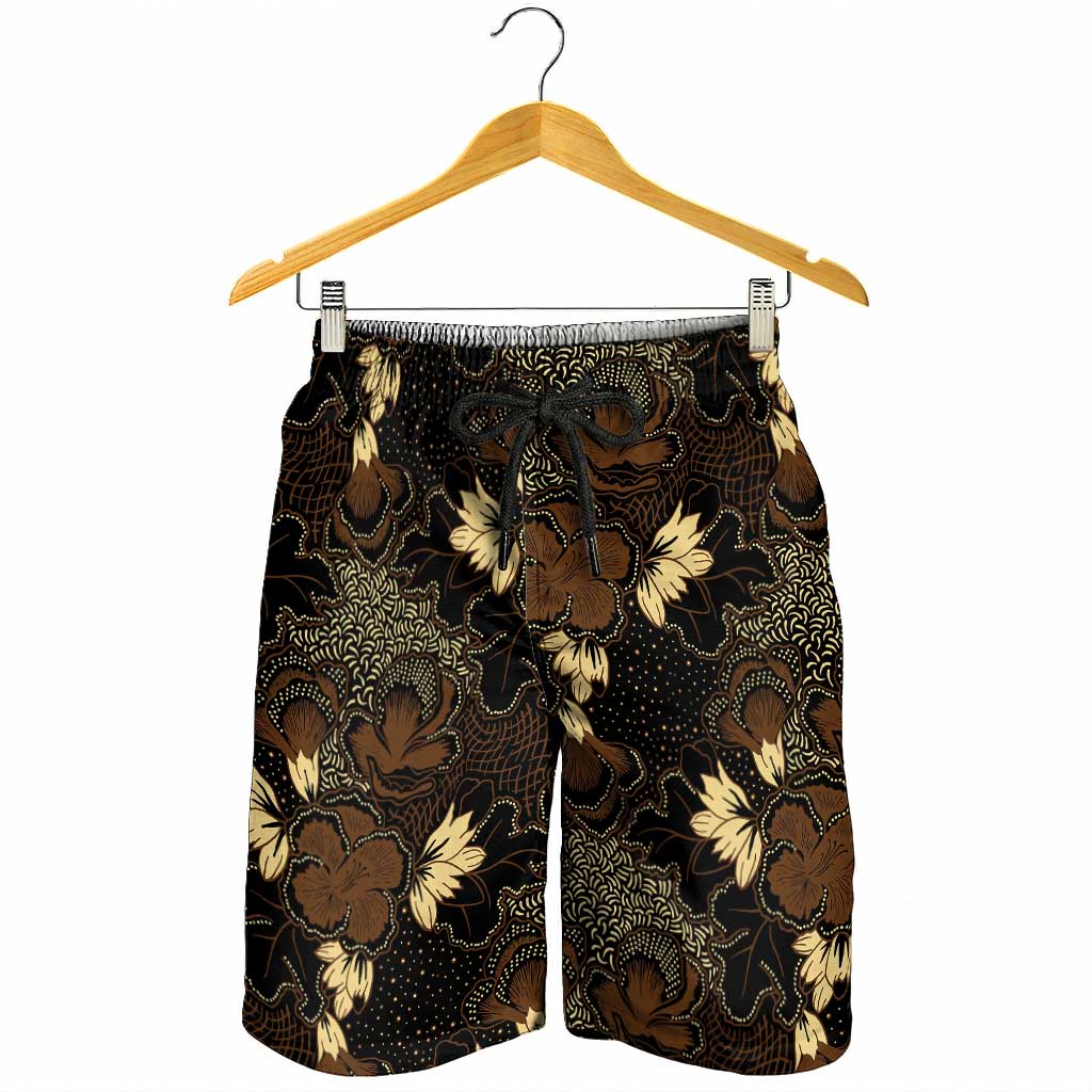 Javanese Batik Semen Shorts for Men Indonesian Traditional Pattern LT01 - Polynesian Pride