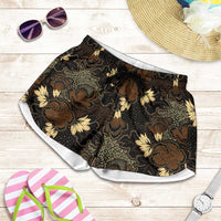 Javanese Batik Semen Shorts for Women Indonesian Traditional Pattern
