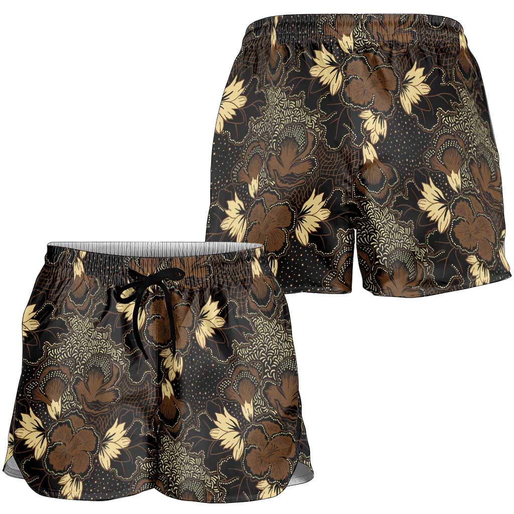 Javanese Batik Semen Shorts for Women Indonesian Traditional Pattern