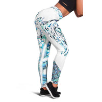 Kahui Whetu Paua Shell Kowhaiwhai Taniko Leggings Manta Ray Shark-Turtle Maori Tribal Style