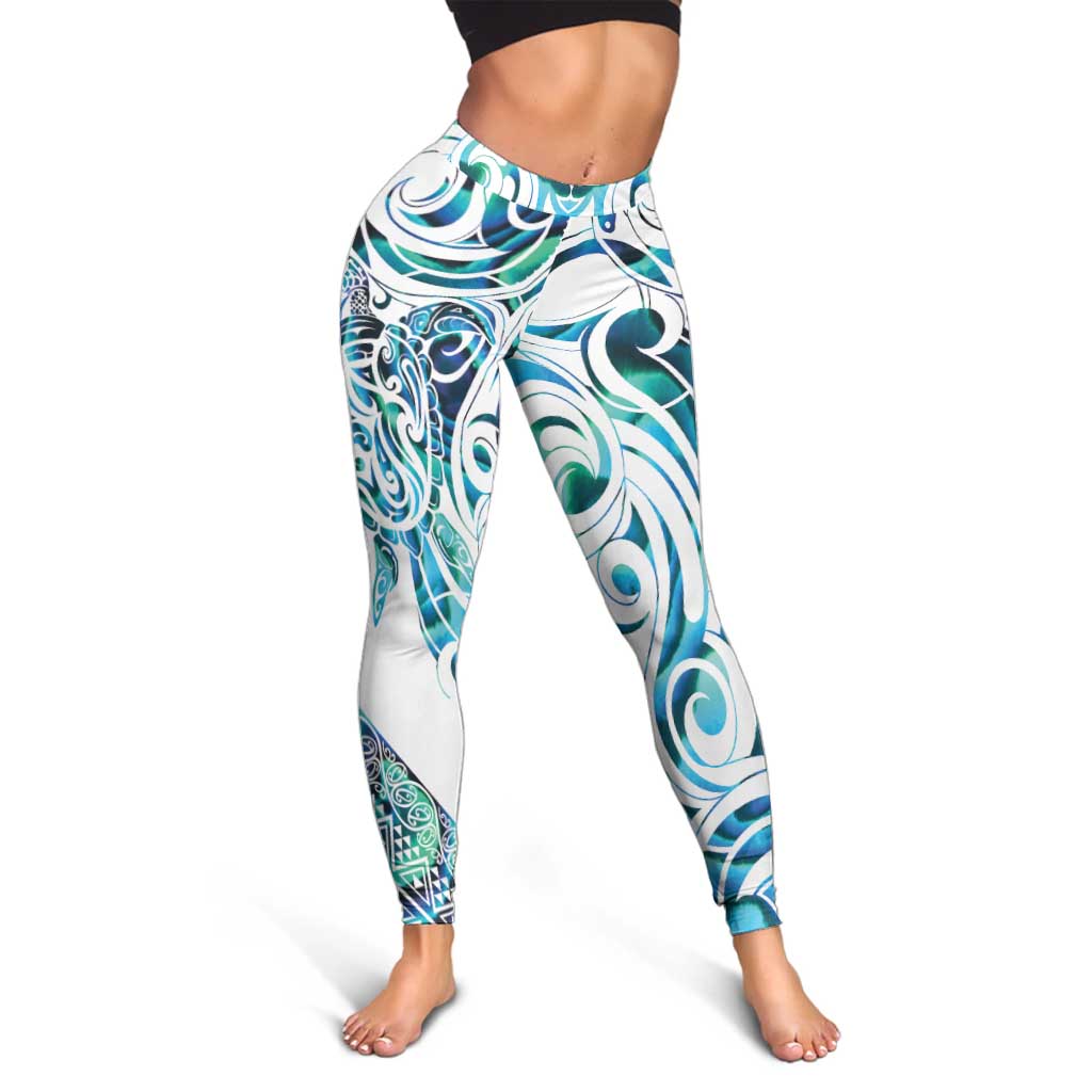 Kahui Whetu Paua Shell Kowhaiwhai Taniko Leggings Turtle Tattoo Maori Tribal Style LT9 - Polynesian Pride