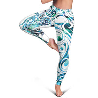 Kahui Whetu Paua Shell Kowhaiwhai Taniko Leggings Turtle Tattoo Maori Tribal Style LT9 - Polynesian Pride