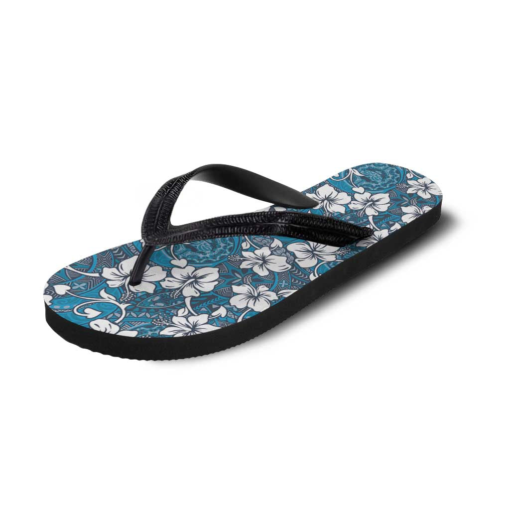 Karakarawa Bula Fiji Flip Flops Fijian Tapa Seamless Hibiscus - Polynesian Pride