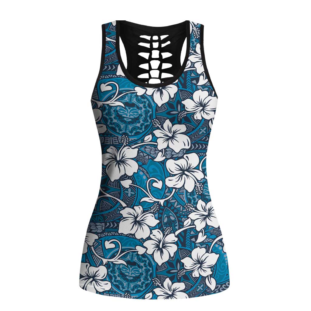 Karakarawa Bula Fiji Hollow Tank Top Fijian Tapa Seamless Hibiscus - Polynesian Pride