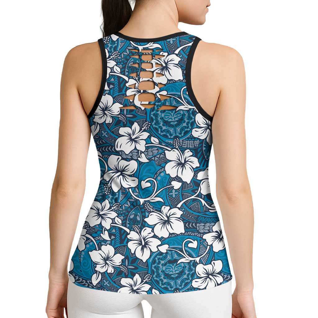 Karakarawa Bula Fiji Hollow Tank Top Fijian Tapa Seamless Hibiscus - Polynesian Pride