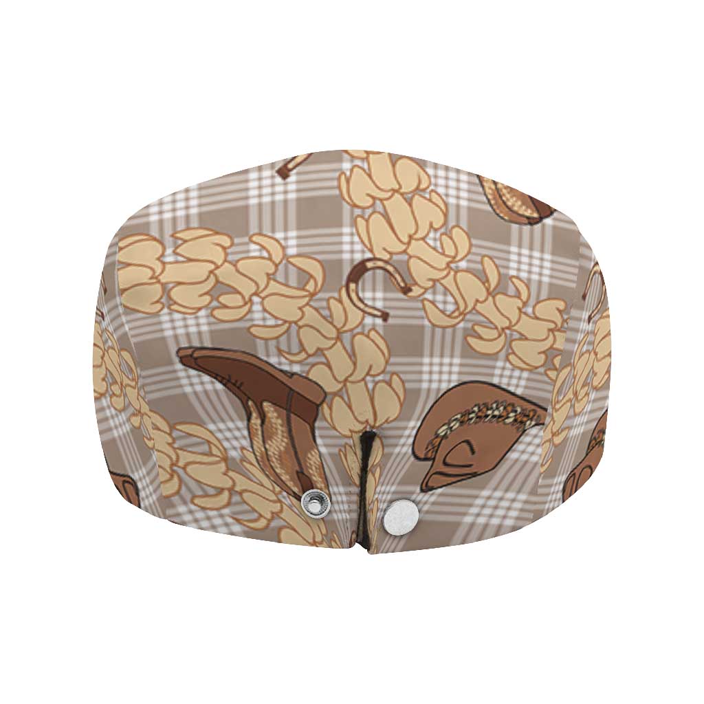 Khaki Palaka Hawaii Cowboy Jeff Hat Puakenikeni Lei Paniolo Papale Seamless Vibes - Polynesian Pride