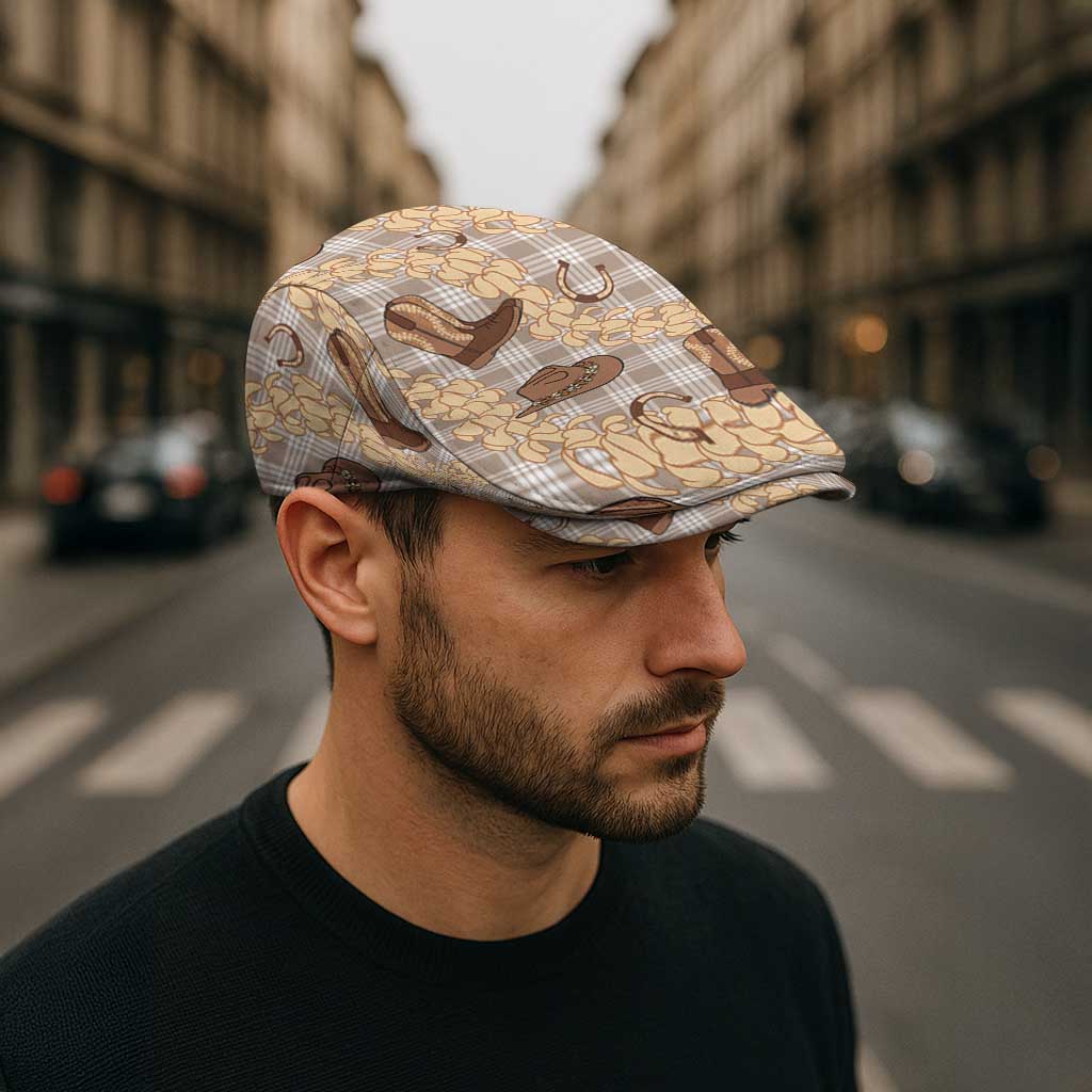 Khaki Palaka Hawaii Cowboy Jeff Hat Puakenikeni Lei Paniolo Papale Seamless Vibes - Polynesian Pride