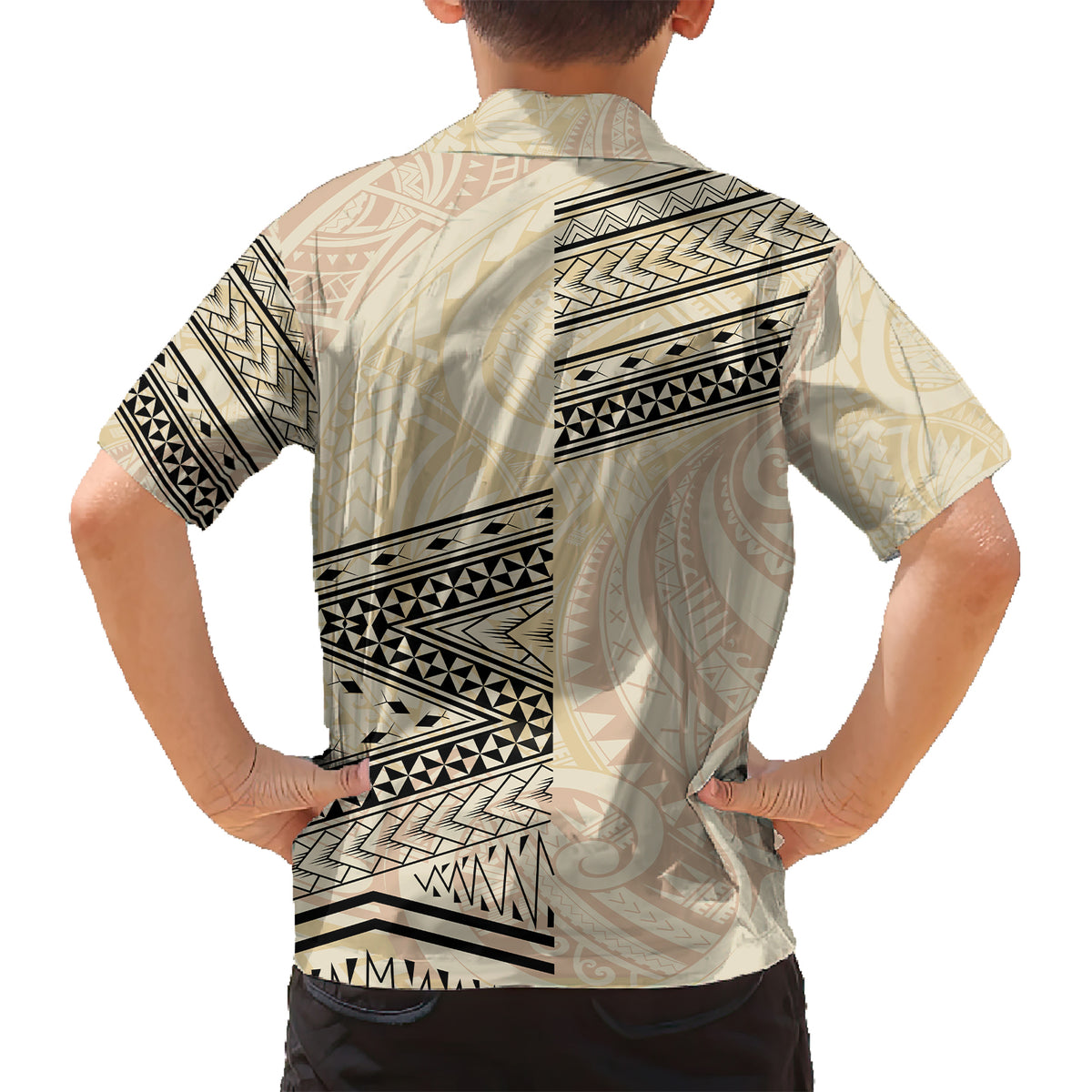 Polynesian Tribal Grey Kid Hawaiian Shirt LT9 - Polynesian Pride