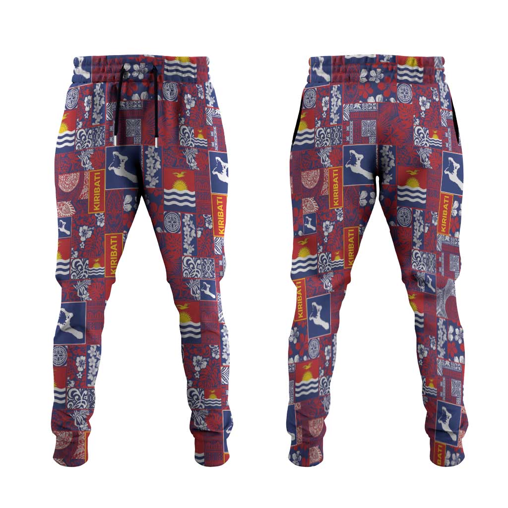 Kiribati Tekeraoi n te Kiritimati Jogger Pants Pacific Patchwork Xmas Vibes LT9 Red - Polynesian Pride
