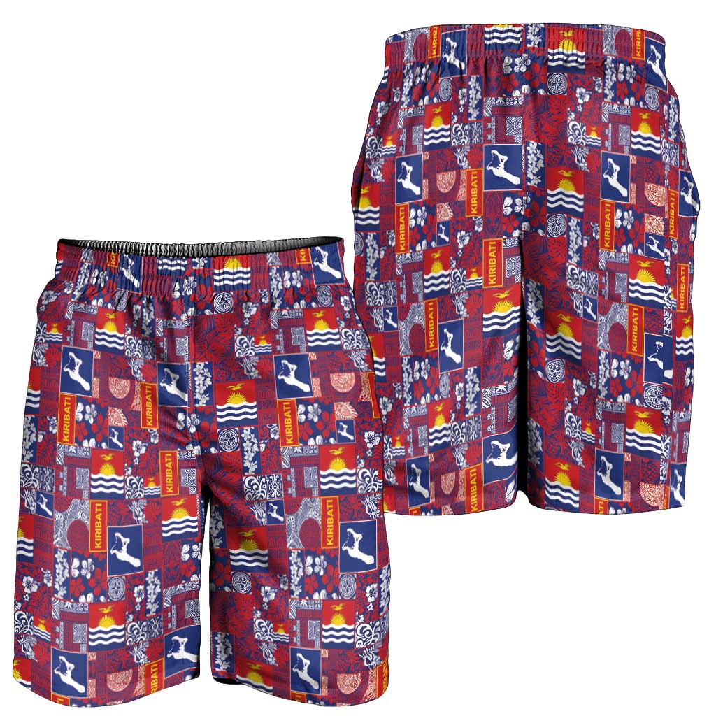 Kiribati Tekeraoi n te Kiritimati Shorts for Men Pacific Patchwork Xmas Vibes LT9 - Polynesian Pride