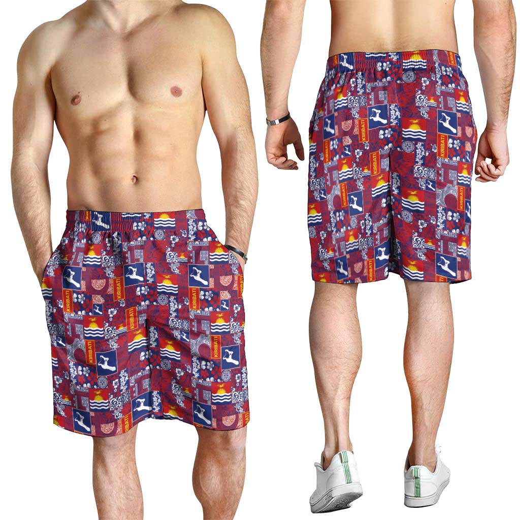 Kiribati Tekeraoi n te Kiritimati Shorts for Men Pacific Patchwork Xmas Vibes LT9 - Polynesian Pride