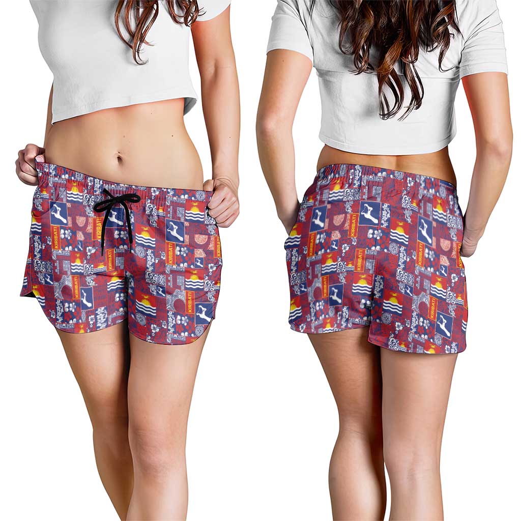 Kiribati Tekeraoi n te Kiritimati Shorts for Women Pacific Patchwork Xmas Vibes LT9 - Polynesian Pride