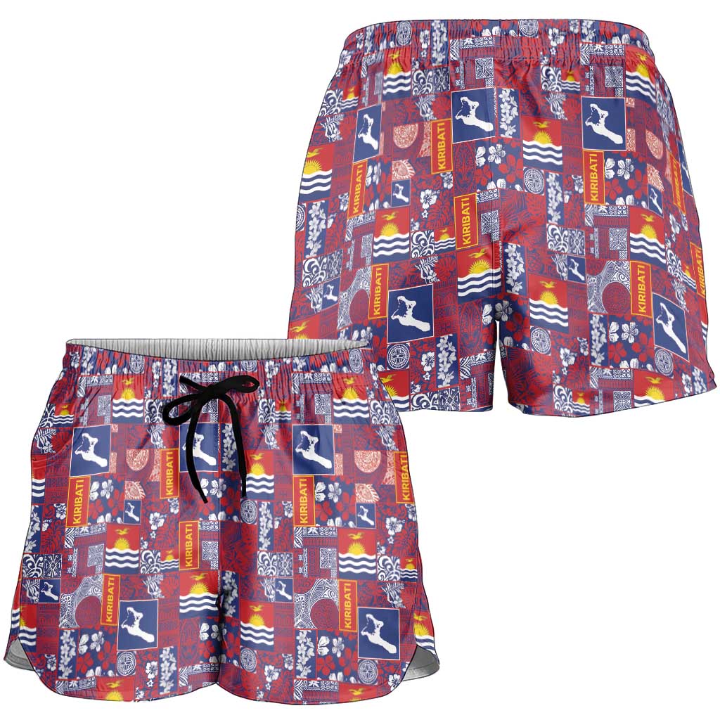 Kiribati Tekeraoi n te Kiritimati Shorts for Women Pacific Patchwork Xmas Vibes LT9 - Polynesian Pride