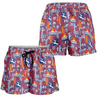Kiribati Tekeraoi n te Kiritimati Shorts for Women Pacific Patchwork Xmas Vibes LT9 - Polynesian Pride