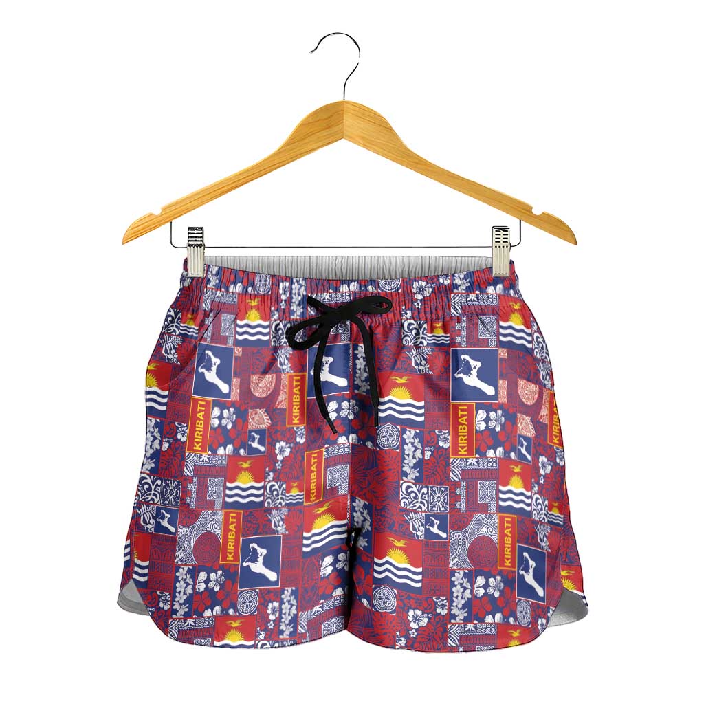 Kiribati Tekeraoi n te Kiritimati Shorts for Women Pacific Patchwork Xmas Vibes LT9 - Polynesian Pride
