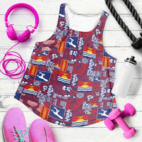 Kiribati Tekeraoi n te Kiritimati Women Racerback Tank Pacific Patchwork Xmas Vibes LT9 Red - Polynesian Pride