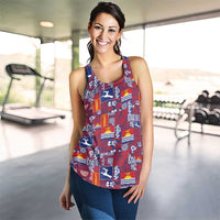 Kiribati Tekeraoi n te Kiritimati Women Racerback Tank Pacific Patchwork Xmas Vibes LT9 - Polynesian Pride