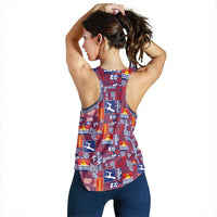 Kiribati Tekeraoi n te Kiritimati Women Racerback Tank Pacific Patchwork Xmas Vibes LT9 - Polynesian Pride