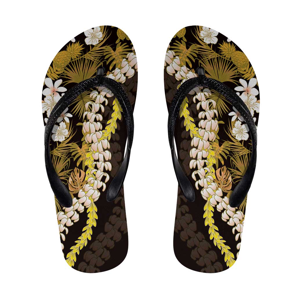 Kula Aloha Hawaii Lei Flip Flops Tropical Flowers Elegant Vibe - Polynesian Pride