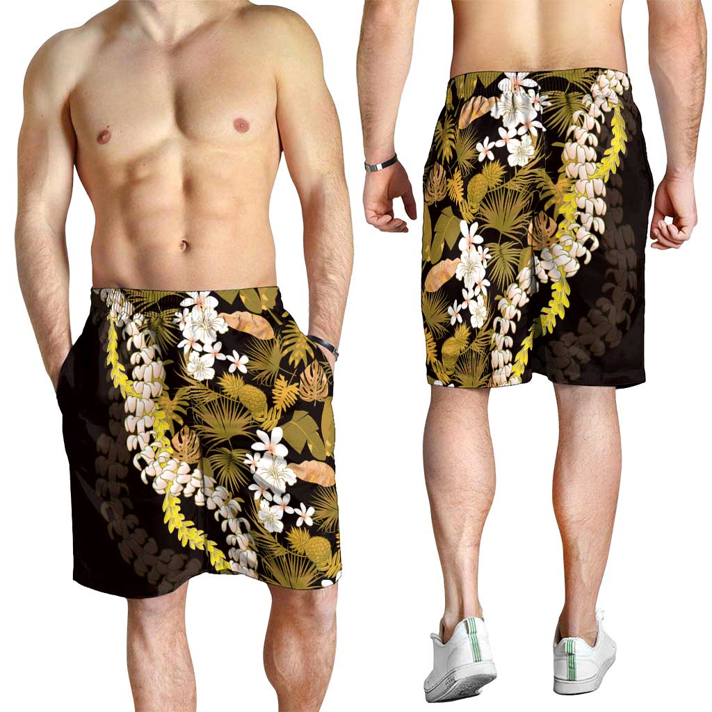 Kula Aloha Hawaii Lei Shorts for Men Tropical Flowers Elegant Vibe LT14 - Polynesian Pride