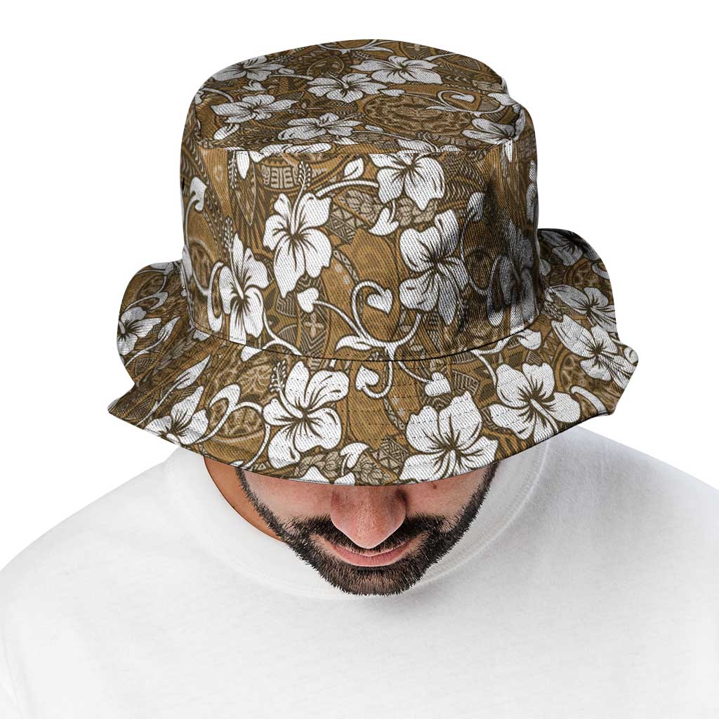 Kuvui Bula Fiji Bucket Hat Fijian Tapa Seamless Hibiscus - Polynesian Pride