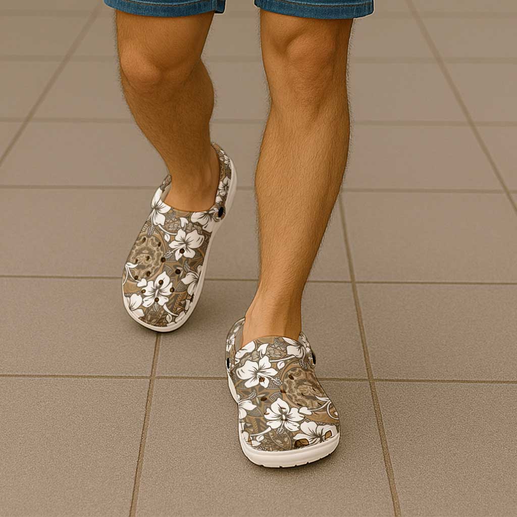 Kuvui Bula Fiji Clogs Shoes Fijian Tapa Seamless Hibiscus - Polynesian Pride