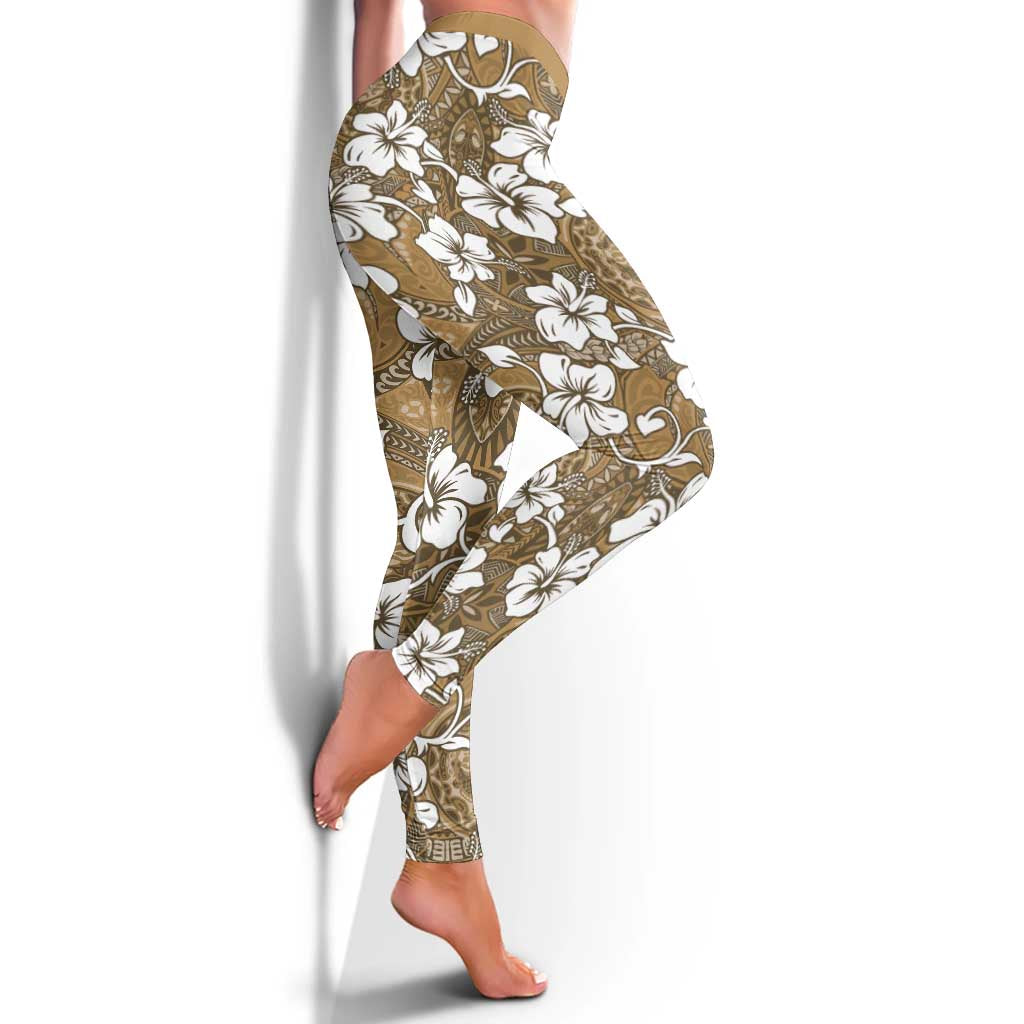 Kuvui Bula Fiji Leggings Fijian Tapa Seamless Hibiscus - Polynesian Pride