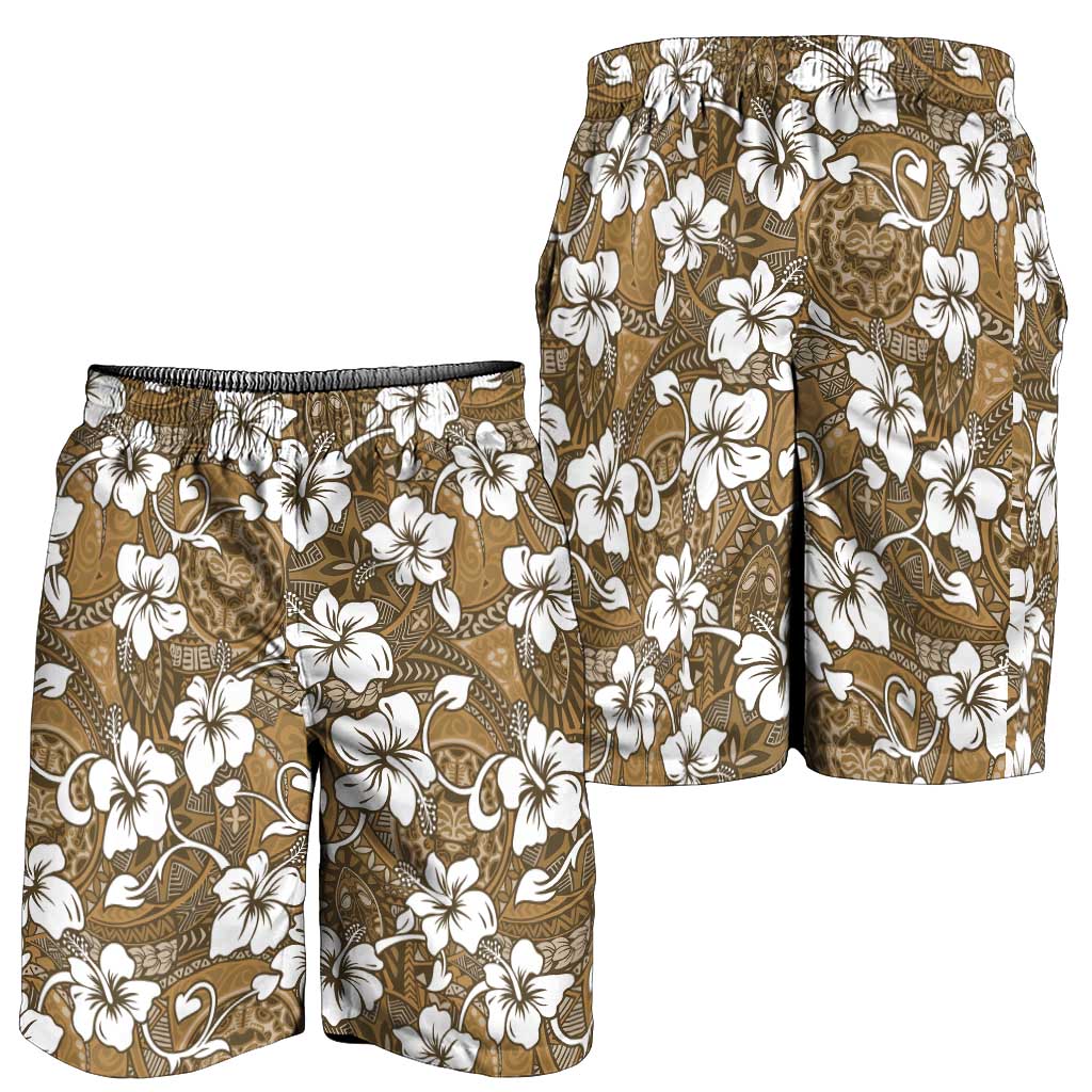 Kuvui Bula Fiji Shorts for Men Fijian Tapa Seamless Hibiscus - Polynesian Pride