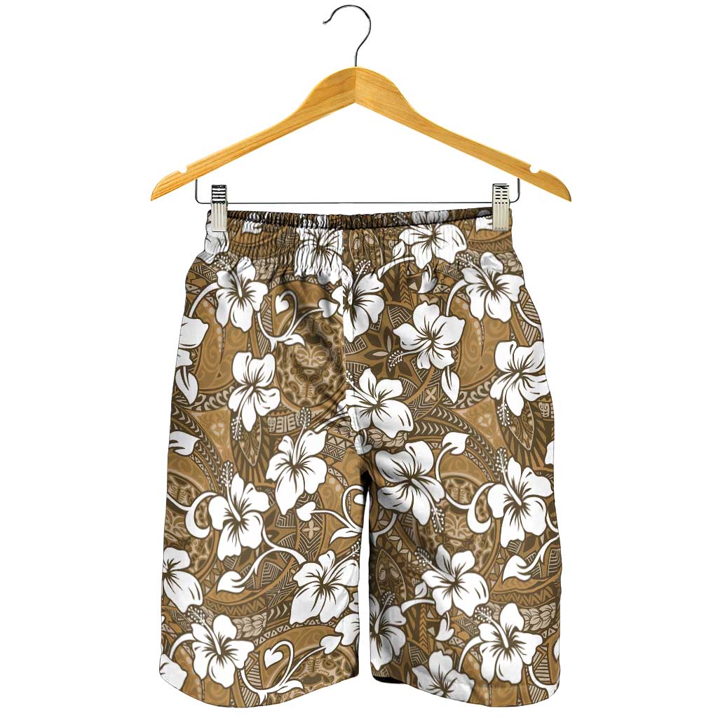 Kuvui Bula Fiji Shorts for Men Fijian Tapa Seamless Hibiscus - Polynesian Pride