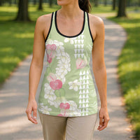 Leaf Green Hawaii Anthurium Plumeria Lei Hollow Tank Top LT9 - Polynesian Pride