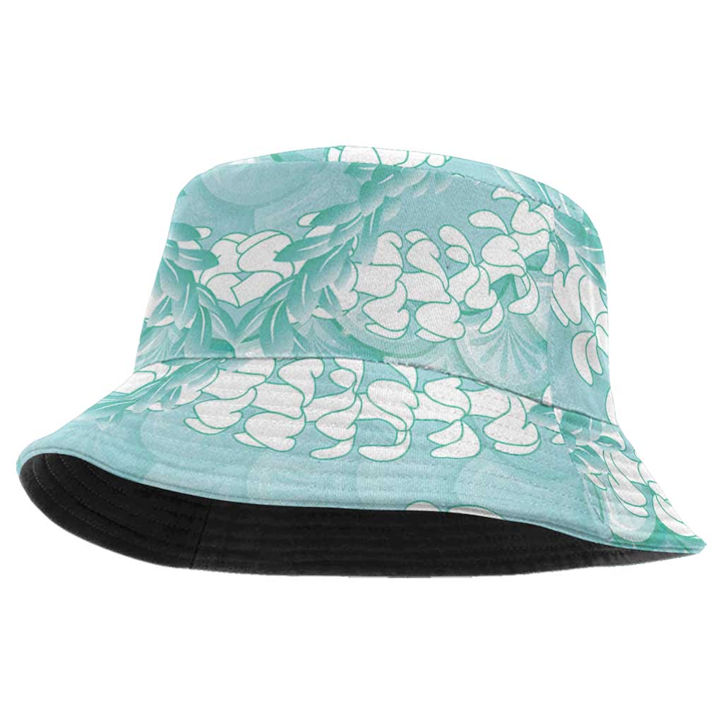 Light Turquoise Mermaid Puakenikeni Maile Lei Bucket Hat LT01 One Size Turquoise - Polynesian Pride