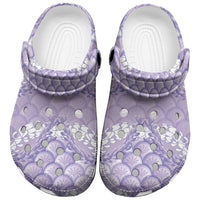 Lilac Mermaid Puakenikeni Maile Lei Clogs Shoes LT01 Purple - Polynesian Pride