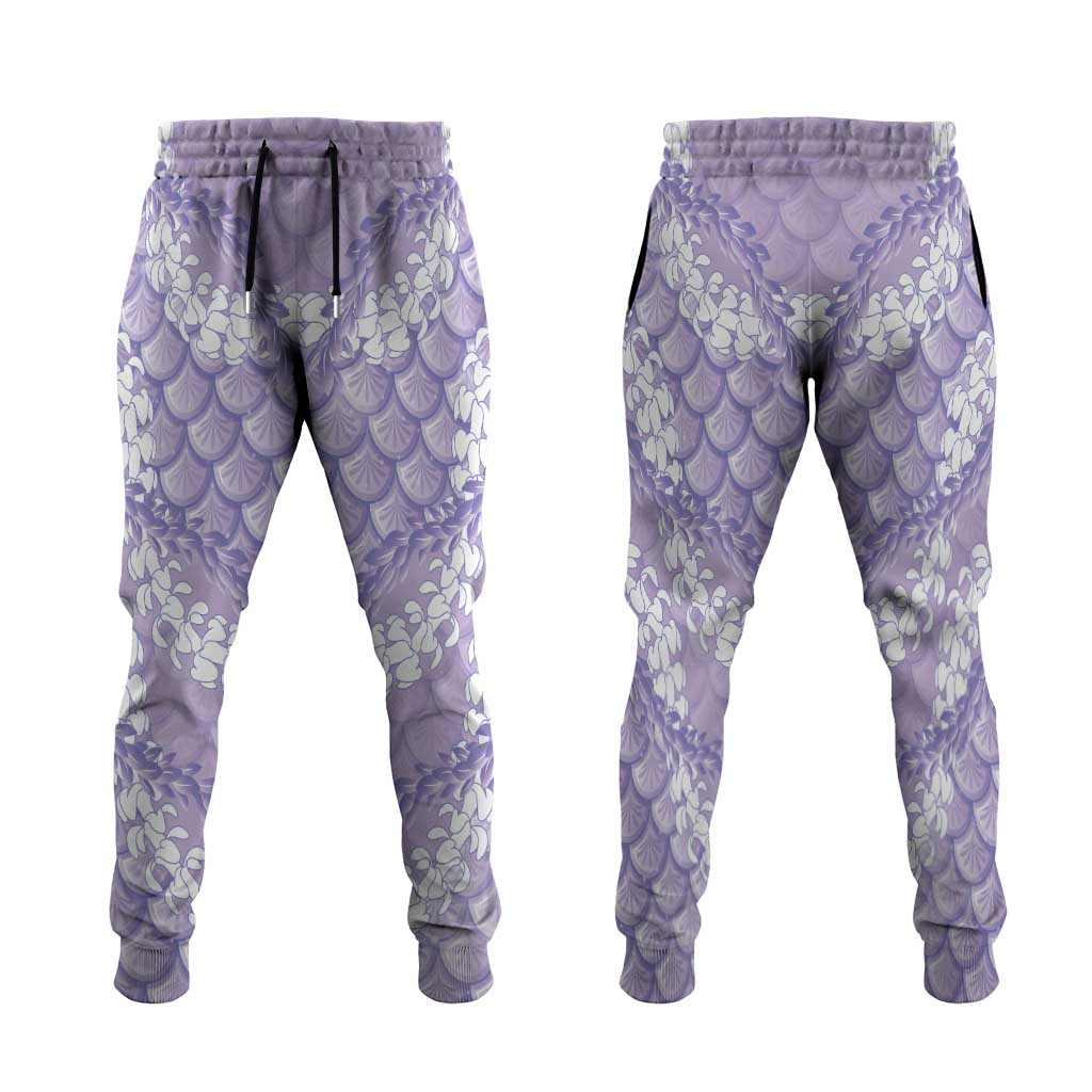 Lilac Mermaid Puakenikeni Maile Lei Jogger Pants LT01 Purple - Polynesian Pride