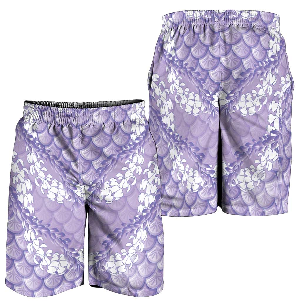 Lilac Mermaid Puakenikeni Maile Lei Shorts for Men LT01 - Polynesian Pride