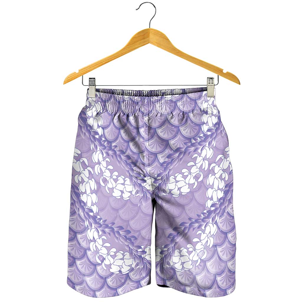 Lilac Mermaid Puakenikeni Maile Lei Shorts for Men LT01 - Polynesian Pride