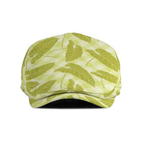 Lime Green Hawaii Kalo Palaka Motifs Jeff Hat Hawaiian Taro Leaves Elegant Vibes LT14 Lime Green - Polynesian Pride