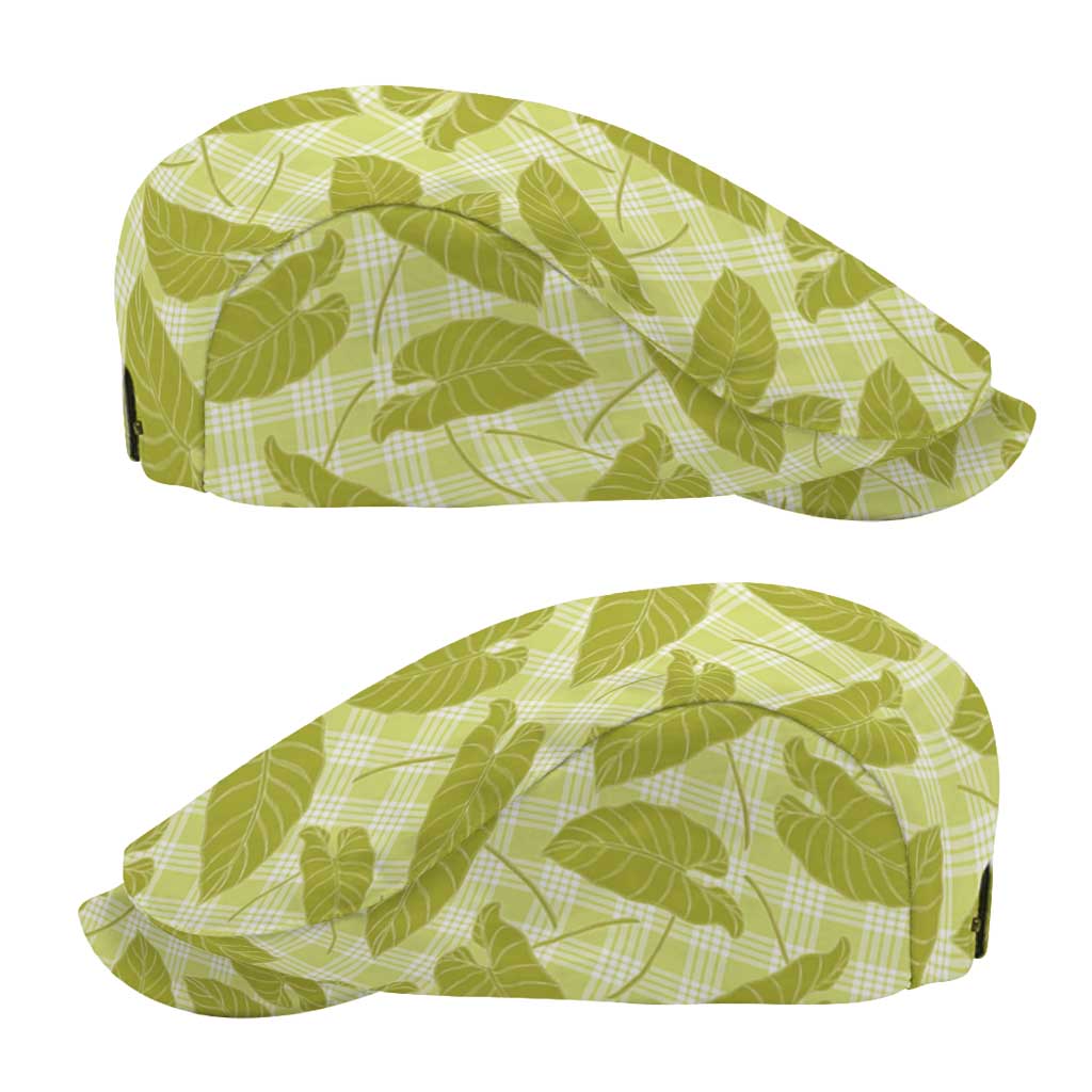 Lime Green Hawaii Kalo Palaka Motifs Jeff Hat Hawaiian Taro Leaves Elegant Vibes LT14 - Polynesian Pride