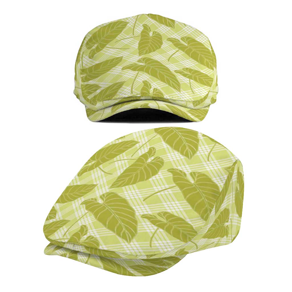 Lime Green Hawaii Kalo Palaka Motifs Jeff Hat Hawaiian Taro Leaves Elegant Vibes LT14 - Polynesian Pride