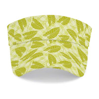 Lime Green Hawaii Kalo Palaka Motifs Sun Visor Cap Hawaiian Taro Leaves Elegant Vibes LT14 - Polynesian Pride