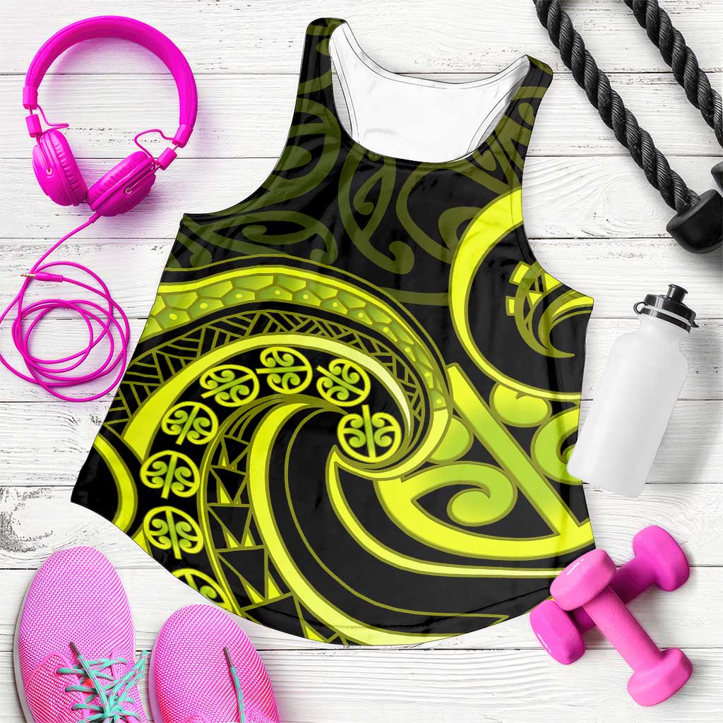 Lime Green New Zealand Mangopare Women Racerback Tank Aotearoa Maori Koru Style LT14