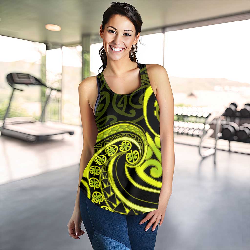 Lime Green New Zealand Mangopare Women Racerback Tank Aotearoa Maori Koru Style LT14