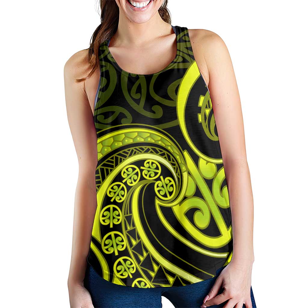 Lime Green New Zealand Mangopare Women Racerback Tank Aotearoa Maori Koru Style LT14