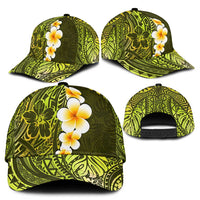 Lime Green Polynesia Classic Cap Plumeria Tropical Leaves With Galaxy Polynesian Art LT14