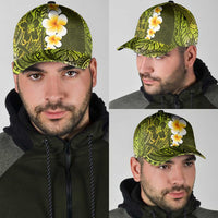 Lime Green Polynesia Classic Cap Plumeria Tropical Leaves With Galaxy Polynesian Art LT14