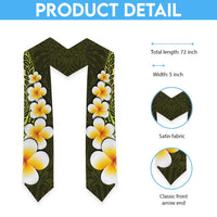 Lime Green Polynesia Graduation Stole Plumeria Tropical Leaves With Galaxy Polynesian Art LT14 - Polynesian Pride