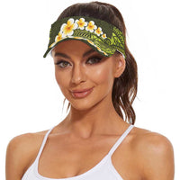 Lime Green Polynesia Sun Visor Cap Plumeria Tropical Leaves With Galaxy Polynesian Art LT14 - Polynesian Pride