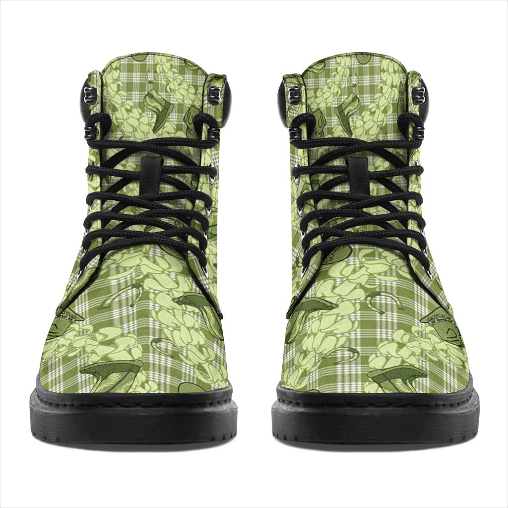 Lime Palaka Hawaii Cowboy All Season Boots Puakenikeni Lei Paniolo Papale Seamless Vibes - Polynesian Pride